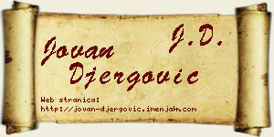 Jovan Đergović vizit kartica